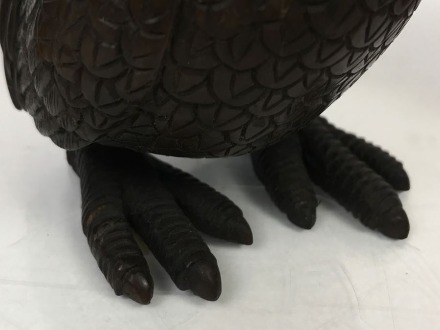 Pair Of Well Executed Wood Carving Sculptures Of A Rooster And Hen (See Photos) [Photo 12]