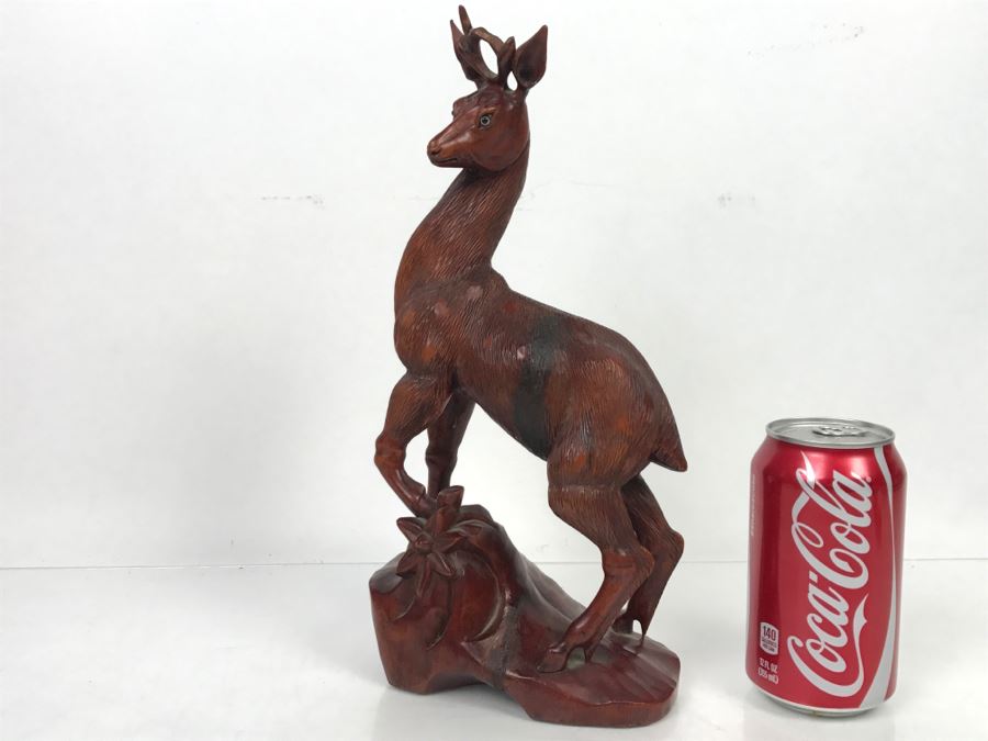 Vintage Chinese Wood Carving Sculpture Of Deer [Photo 20]