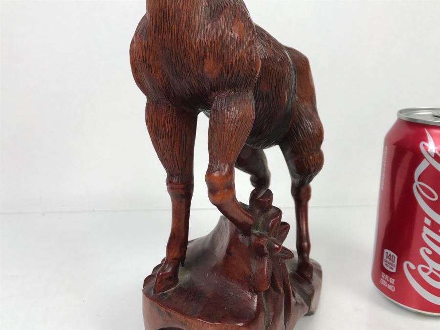 Vintage Chinese Wood Carving Sculpture Of Deer [Photo 10]