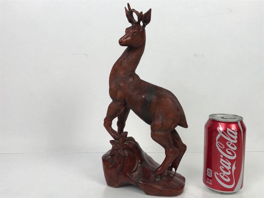 Vintage Chinese Wood Carving Sculpture Of Deer [Photo 18]