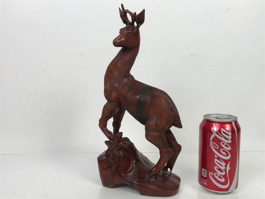 Vintage Chinese Wood Carving Sculpture Of Deer [Photo 19]