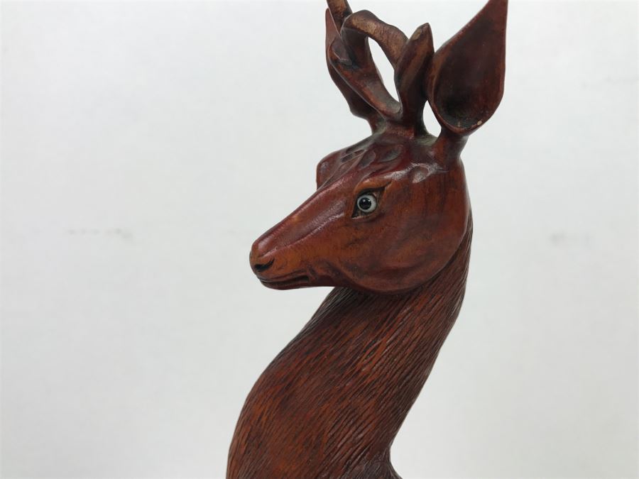 Vintage Chinese Wood Carving Sculpture Of Deer [Photo 15]