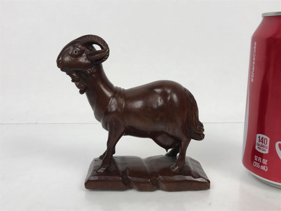 Wood Carving Sculpture Of A Goat [Photo 1]
