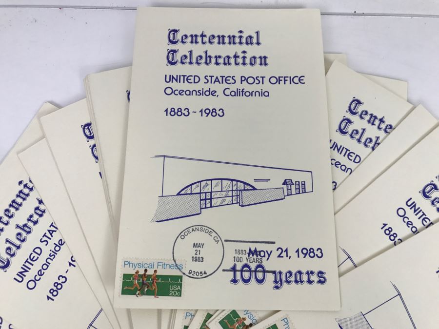 Collection Of Centennial Celebration Ceremony Programs Stamps From The 100th Anniversay Of The Oceanside, CA United States Post Office 1983 [Photo 2]