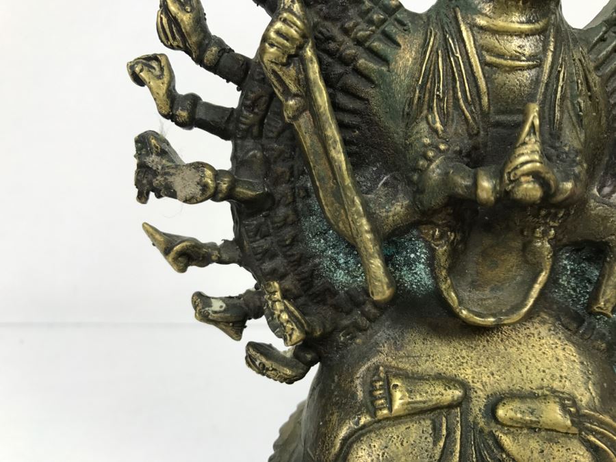 Vintage Tibet Buddhism Brass 1000 Arms Avalokiteshvara Guan Yin Kwan-Yin Buddha Statue [Photo 8]