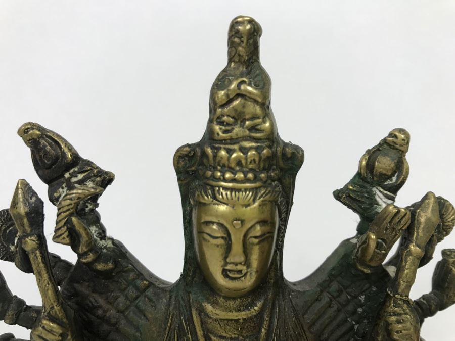 Vintage Tibet Buddhism Brass 1000 Arms Avalokiteshvara Guan Yin Kwan-Yin Buddha Statue [Photo 4]