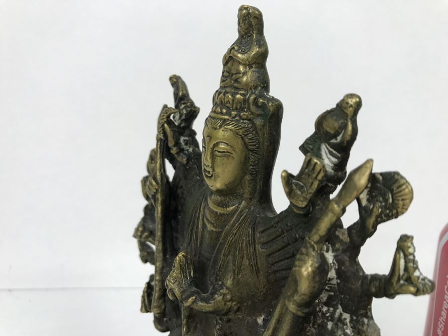Vintage Tibet Buddhism Brass 1000 Arms Avalokiteshvara Guan Yin Kwan-Yin Buddha Statue [Photo 16]
