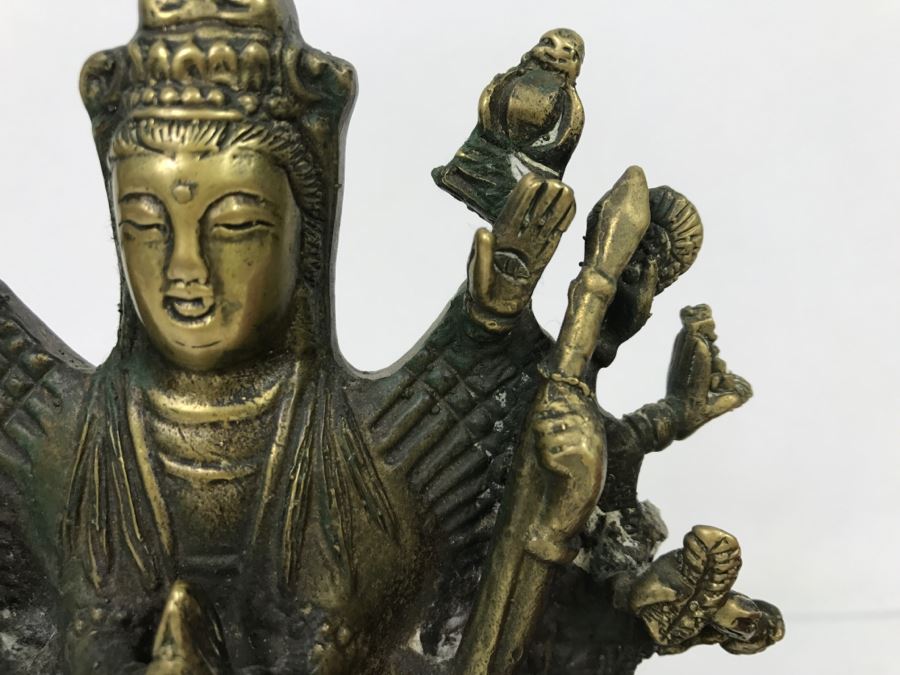Vintage Tibet Buddhism Brass 1000 Arms Avalokiteshvara Guan Yin Kwan-Yin Buddha Statue [Photo 5]