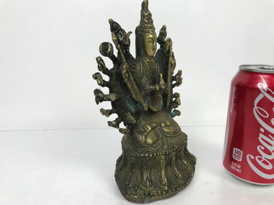 Vintage Tibet Buddhism Brass 1000 Arms Avalokiteshvara Guan Yin Kwan-Yin Buddha Statue [Photo 12]