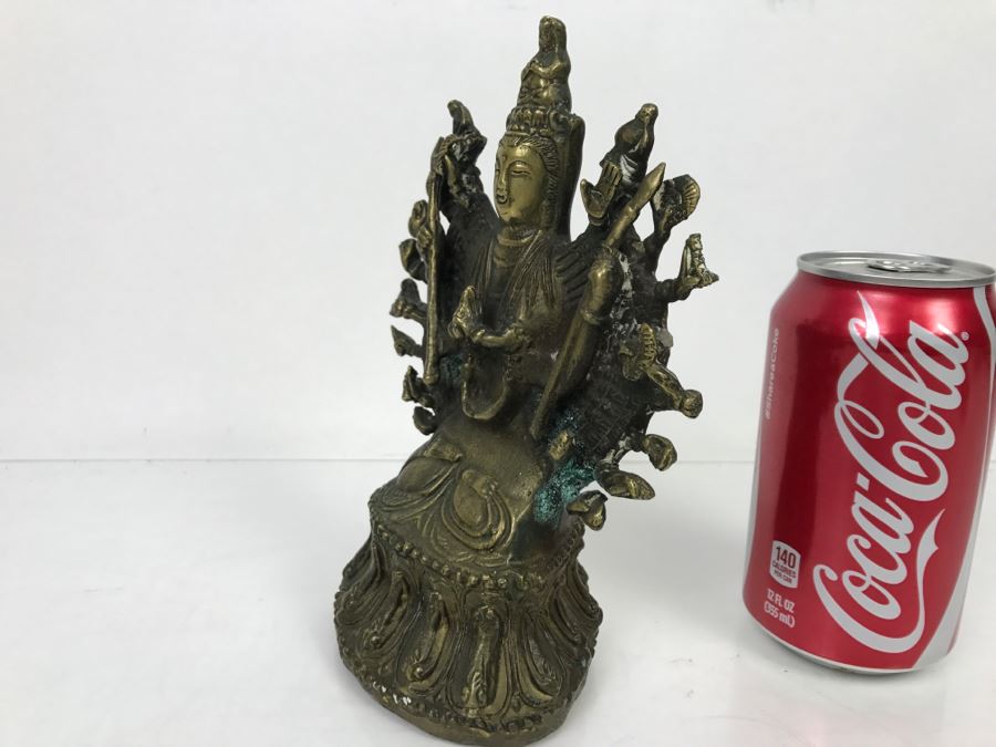 Vintage Tibet Buddhism Brass 1000 Arms Avalokiteshvara Guan Yin Kwan-Yin Buddha Statue [Photo 15]