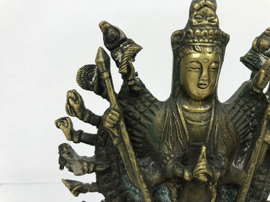 Vintage Tibet Buddhism Brass 1000 Arms Avalokiteshvara Guan Yin Kwan-Yin Buddha Statue [Photo 9]