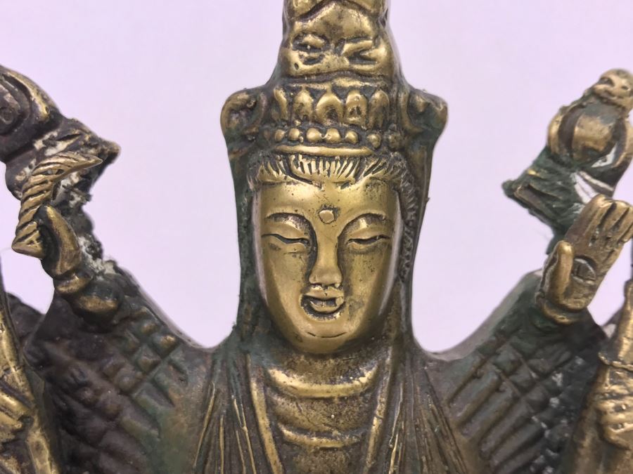 Vintage Tibet Buddhism Brass 1000 Arms Avalokiteshvara Guan Yin Kwan-Yin Buddha Statue [Photo 17]