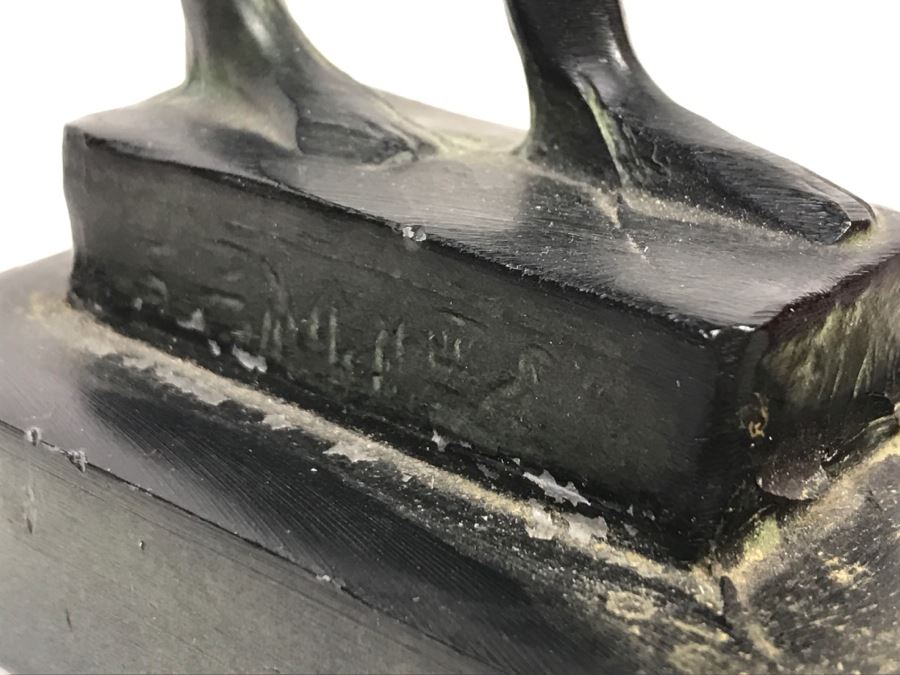 Vintage Metal Statue Sculpture Of Egyptian God Seth God Of Chaos And Destruction [Photo 5]