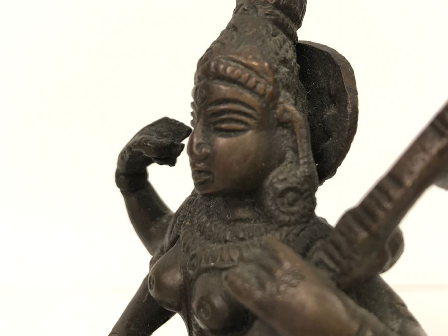 Copper Bronze Indian Sculpture Of Saraswati [Photo 9]