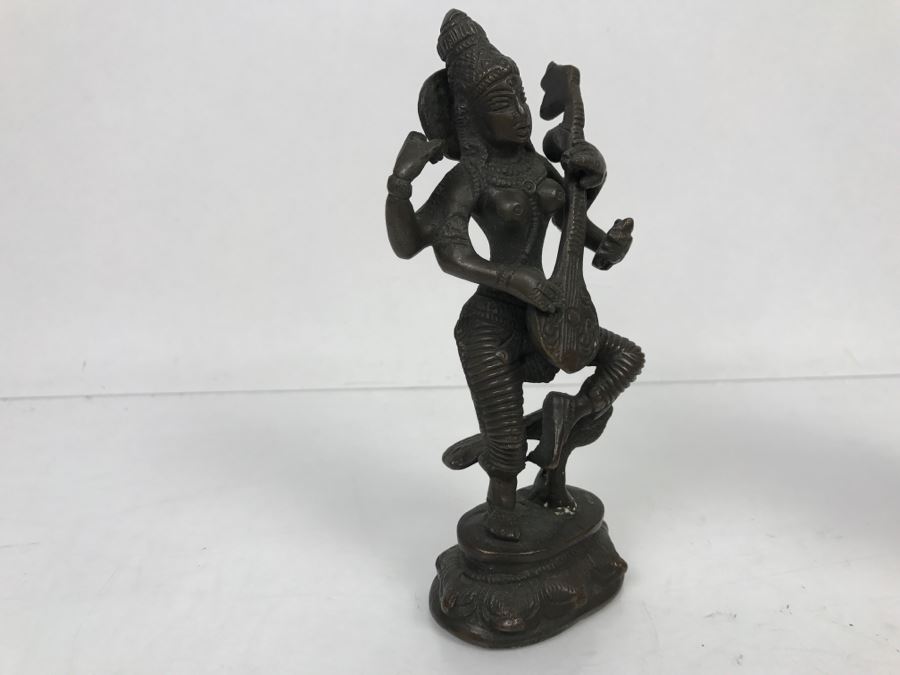 Copper Bronze Indian Sculpture Of Saraswati [Photo 14]