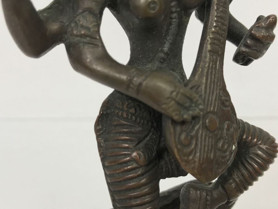 Copper Bronze Indian Sculpture Of Saraswati [Photo 17]