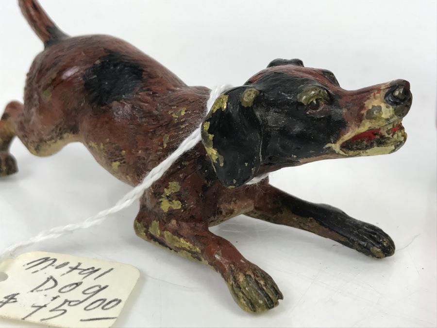 Old Hand Painted Metal Dog [Photo 2]