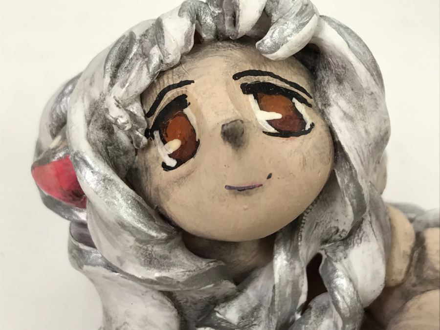 CCI Comic-Con International Art Show Hand Painted Clay Sculpture By Lauren Greenberg Chobits Fan Girl [Photo 9]