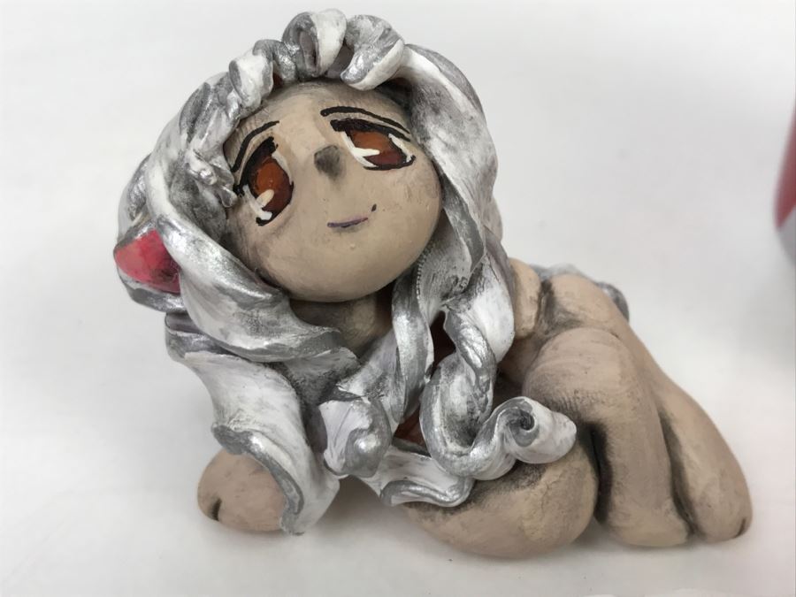 CCI Comic-Con International Art Show Hand Painted Clay Sculpture By Lauren Greenberg Chobits Fan Girl [Photo 2]