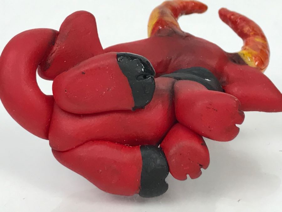 CCI Comic-Con International Art Show Hand Painted Clay Sculpture By Lauren Greenberg Torch Demon [Photo 11]