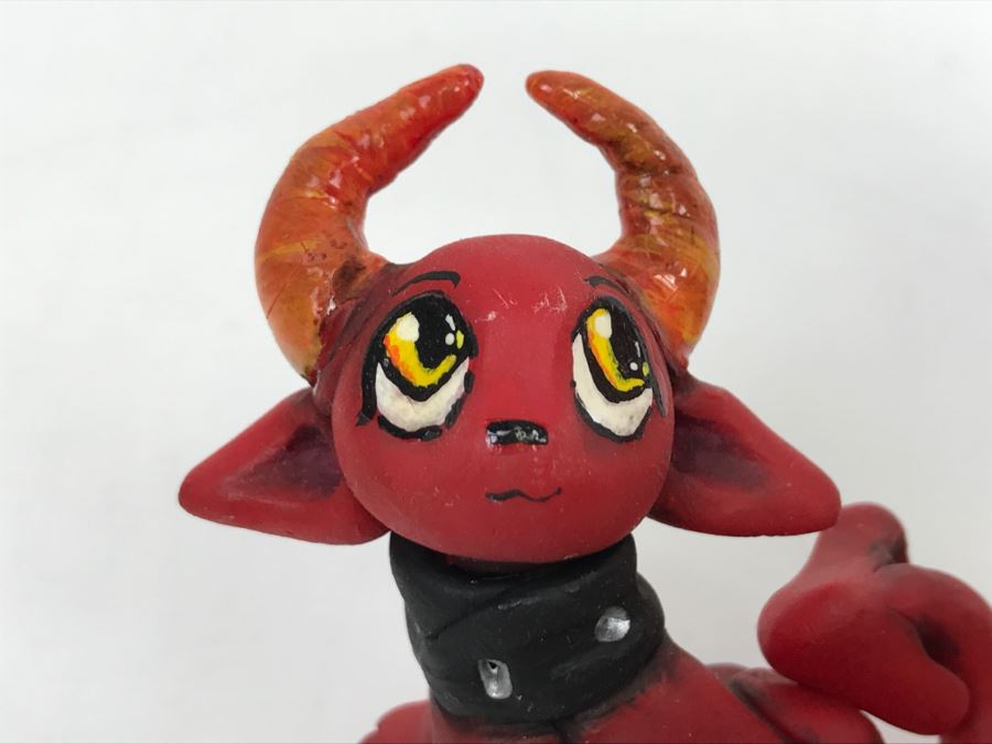 CCI Comic-Con International Art Show Hand Painted Clay Sculpture By Lauren Greenberg Torch Demon [Photo 4]