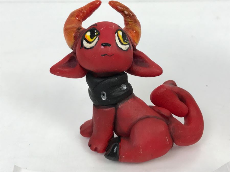 CCI Comic-Con International Art Show Hand Painted Clay Sculpture By Lauren Greenberg Torch Demon [Photo 3]