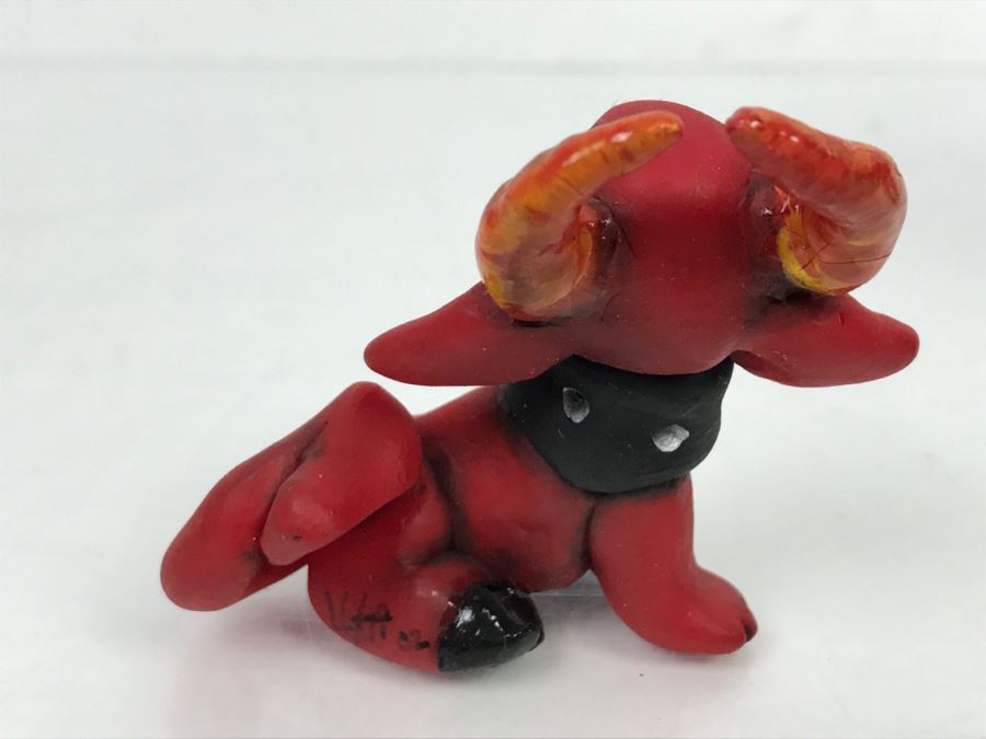 CCI Comic-Con International Art Show Hand Painted Clay Sculpture By Lauren Greenberg Torch Demon [Photo 8]