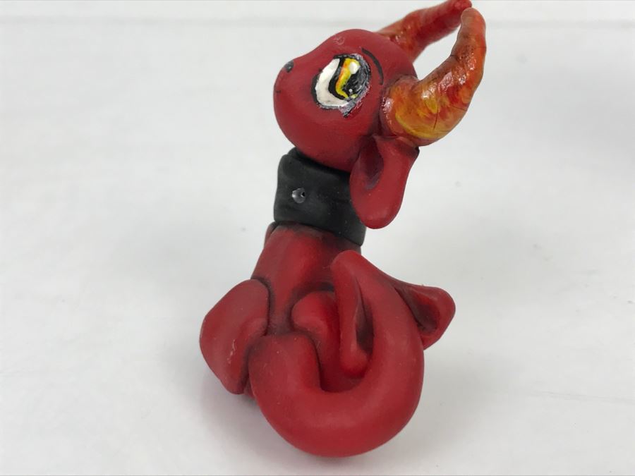 CCI Comic-Con International Art Show Hand Painted Clay Sculpture By Lauren Greenberg Torch Demon [Photo 9]