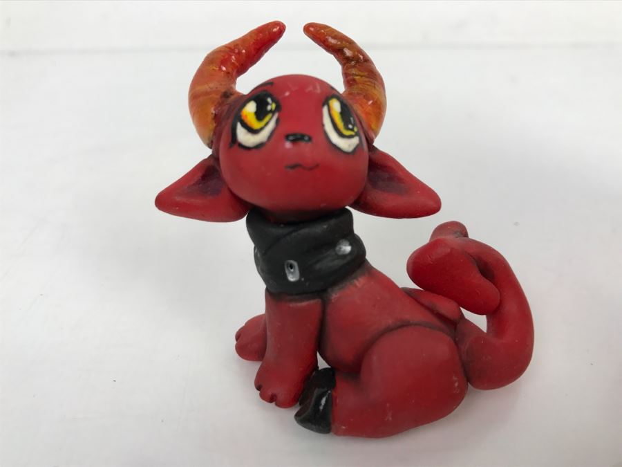 CCI Comic-Con International Art Show Hand Painted Clay Sculpture By Lauren Greenberg Torch Demon [Photo 2]
