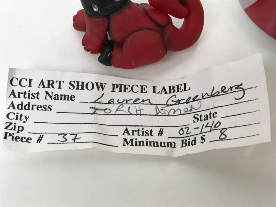 CCI Comic-Con International Art Show Hand Painted Clay Sculpture By Lauren Greenberg Torch Demon [Photo 6]