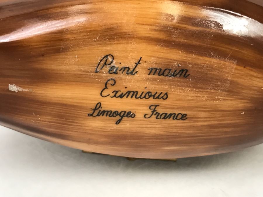 Peint Main Eximious Limoges France Trinket Box Of Ship [Photo 8]