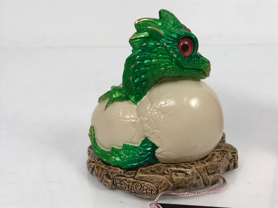 Vintage 1984 Windstone Editions North Hollywood CA PENA Hatching Dragon Figurine [Photo 7]