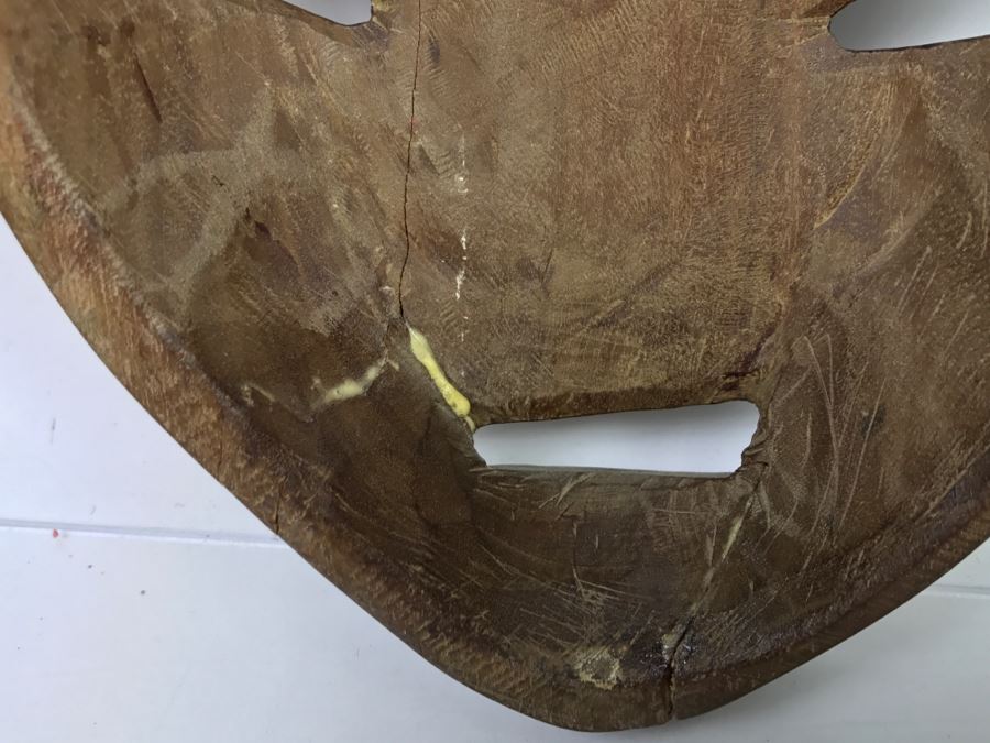 Pair Of Carved Wood Masks (One Mask Has Been Repaired) [Photo 11]