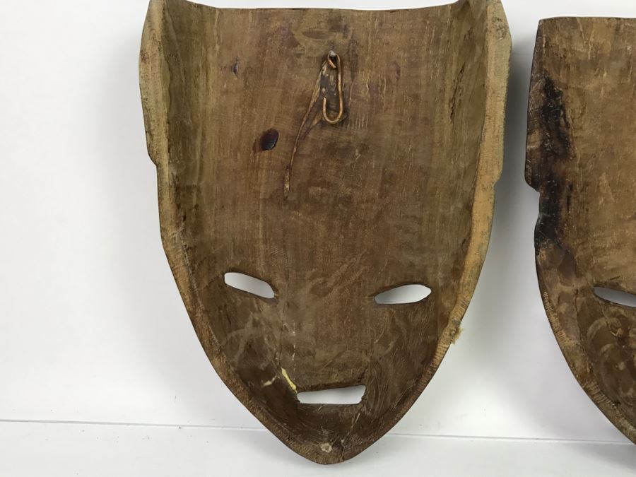 Pair Of Carved Wood Masks (One Mask Has Been Repaired) [Photo 10]