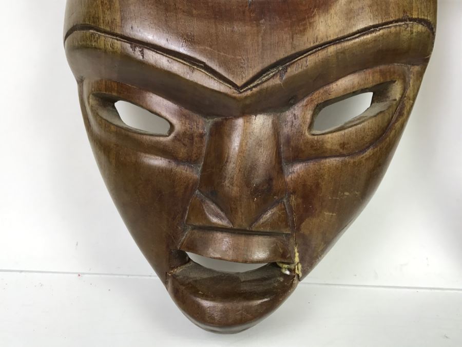 Pair Of Carved Wood Masks (One Mask Has Been Repaired) [Photo 6]