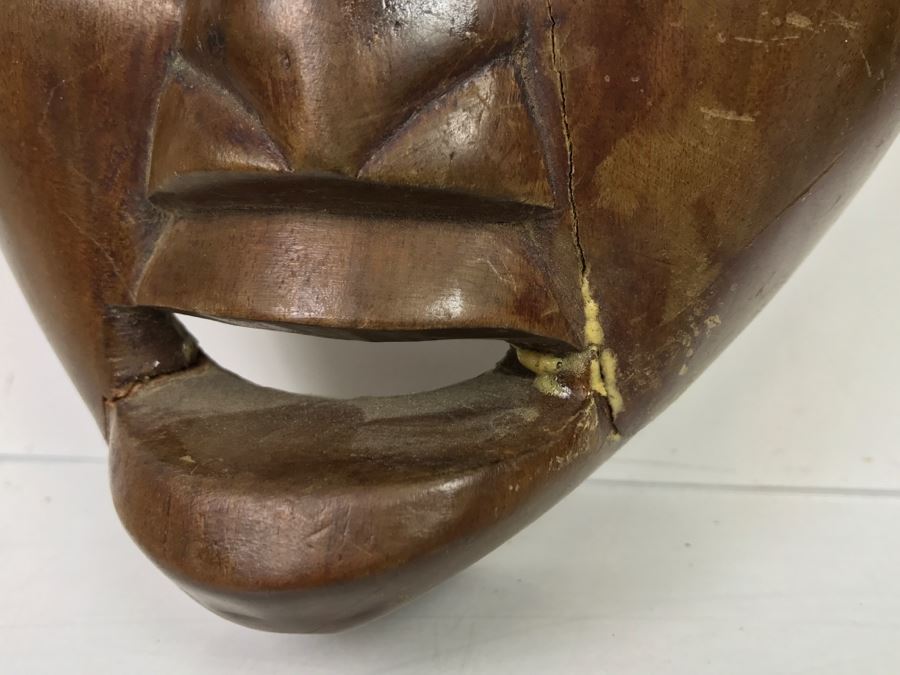 Pair Of Carved Wood Masks (One Mask Has Been Repaired) [Photo 7]