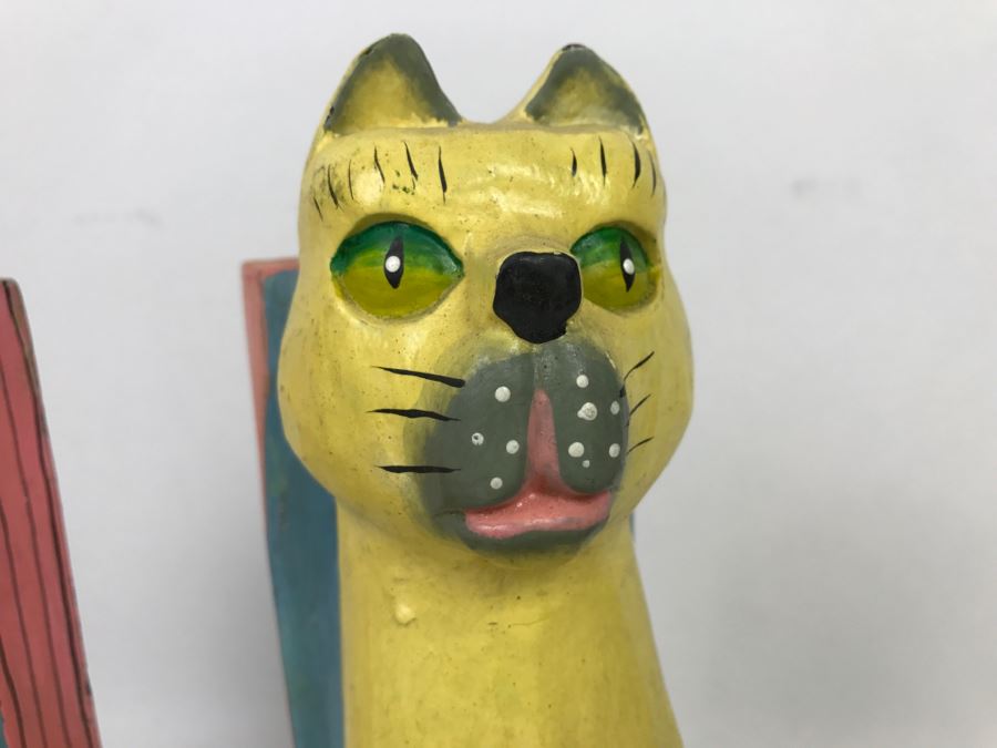 Pair Of Cat Bookends Made In Indonesia [Photo 5]