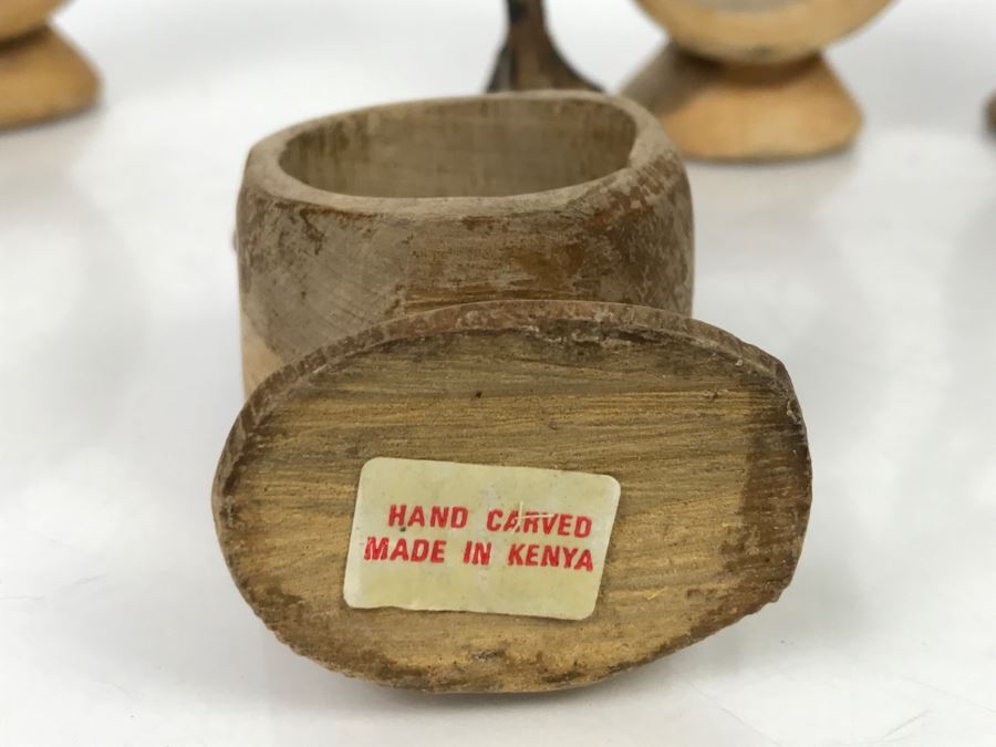 Collection Of Hand Carved Animal Figural Napkin Rings From Kenya Africa [Photo 6]