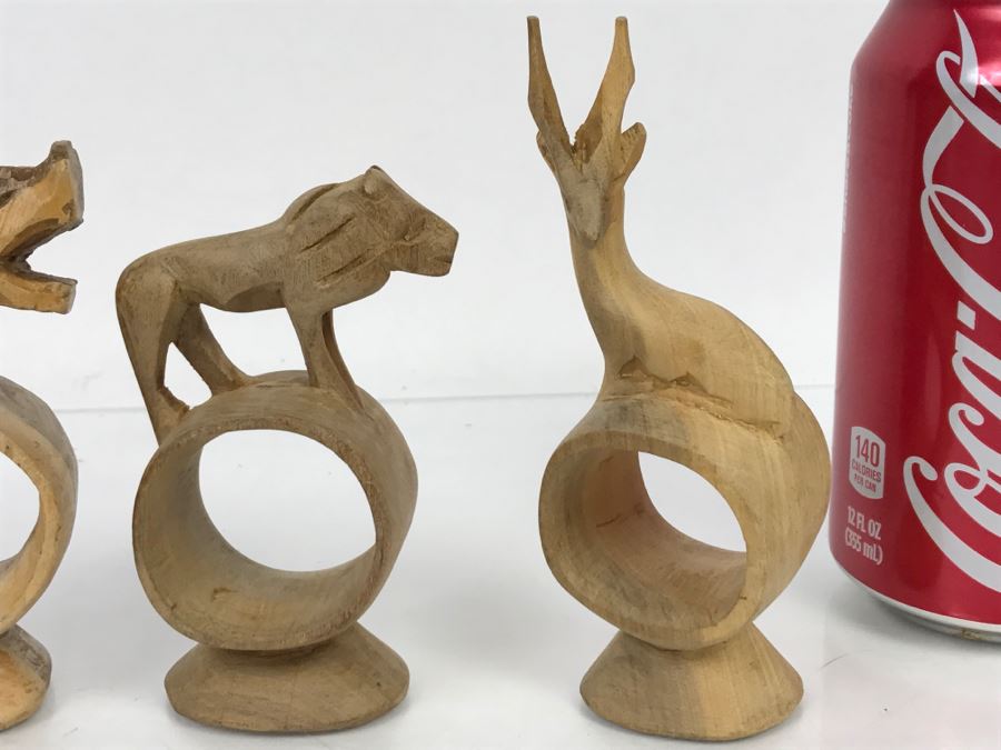 Collection Of Hand Carved Animal Figural Napkin Rings From Kenya Africa [Photo 5]