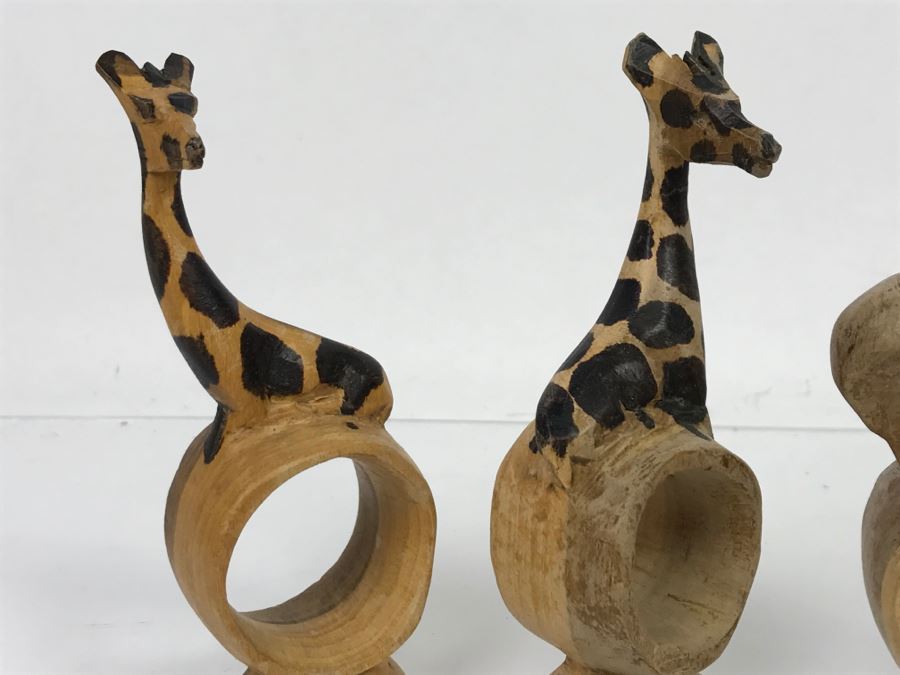 Collection Of Hand Carved Animal Figural Napkin Rings From Kenya Africa [Photo 3]