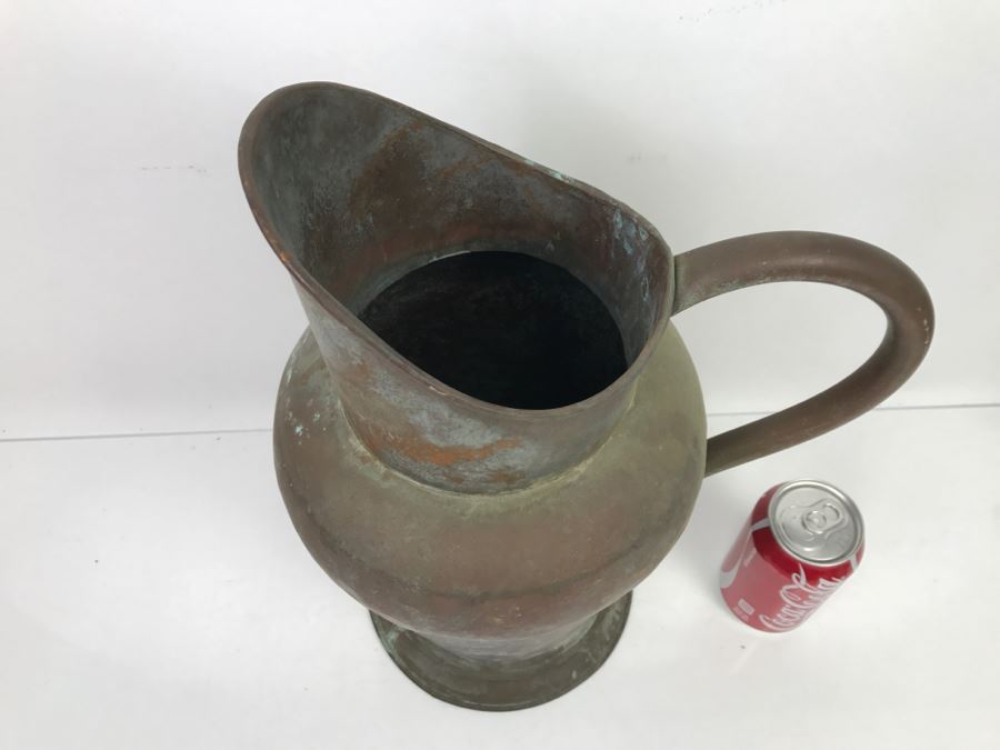 Vintage Copper Pitcher From Holland (See Photos For Cracks In Metal Along Base) [Photo 3]