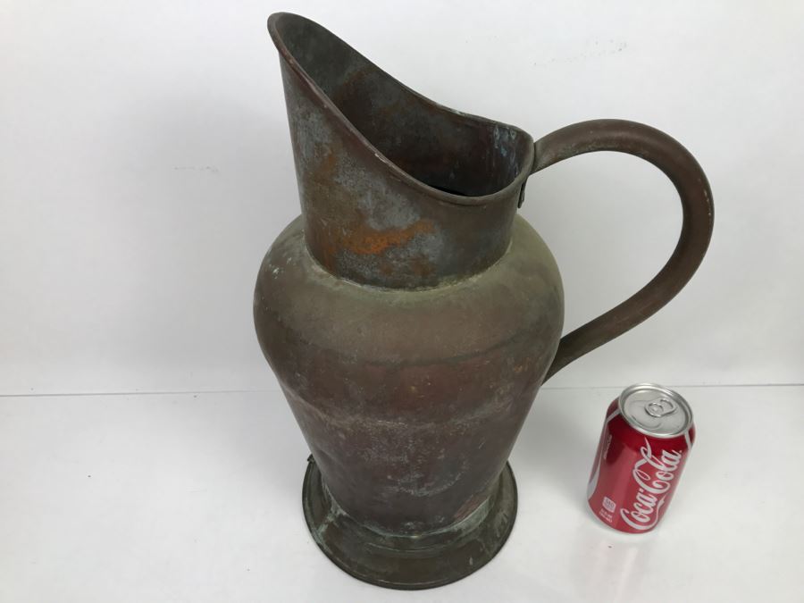 Vintage Copper Pitcher From Holland (See Photos For Cracks In Metal Along Base) [Photo 2]
