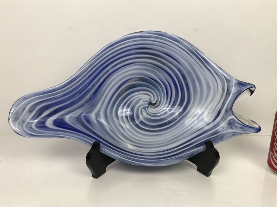 Footed Fish Art Glass Bowl (Stand Not Included) [Photo 11]