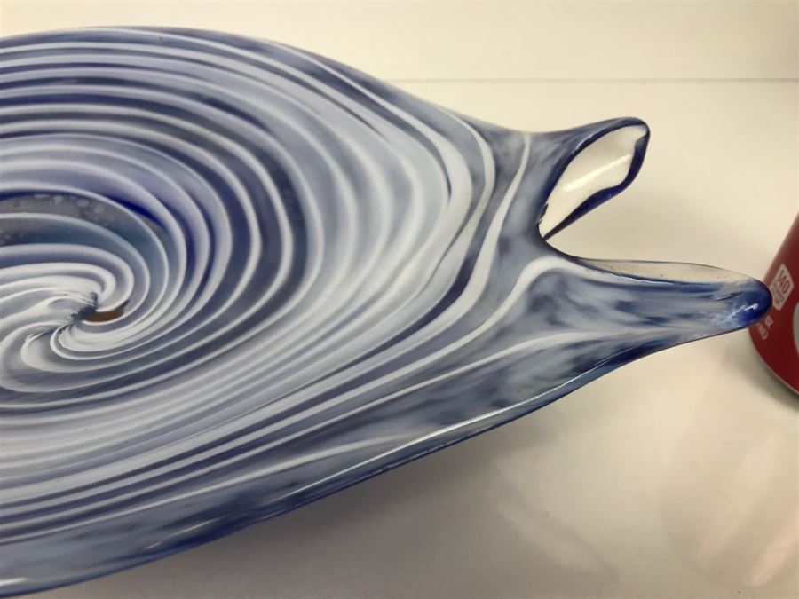 Footed Fish Art Glass Bowl (Stand Not Included) [Photo 5]