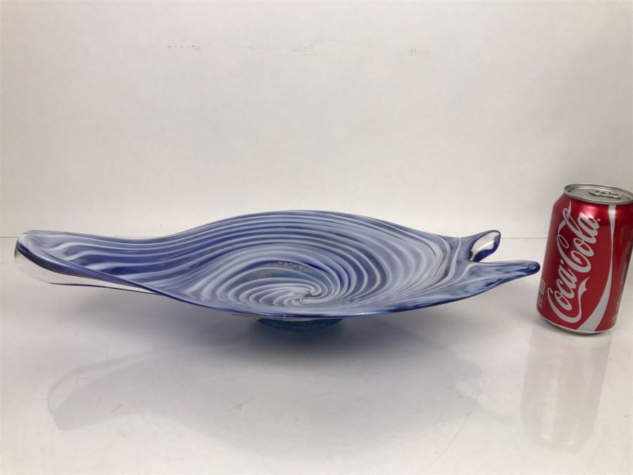 Footed Fish Art Glass Bowl (Stand Not Included) [Photo 2]