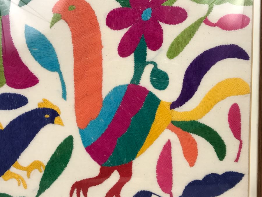 Framed Colorful Bird Embroidery Wall Artwork [Photo 5]