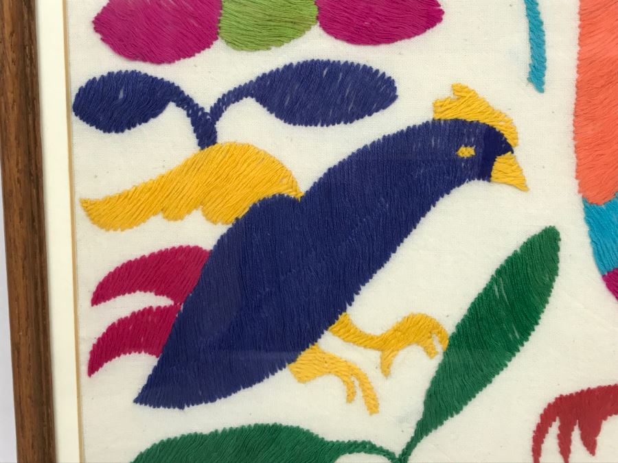 Framed Colorful Bird Embroidery Wall Artwork [Photo 3]