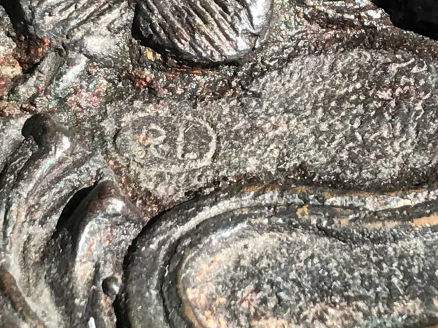 Bronze Art Nouveau Style Dish Signed RL [Photo 3]