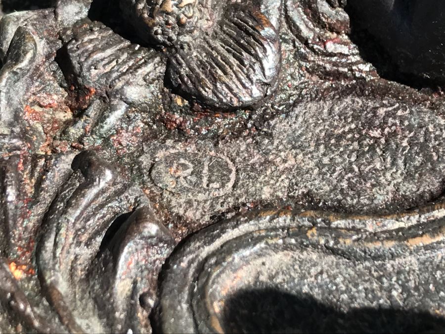 Bronze Art Nouveau Style Dish Signed RL [Photo 7]