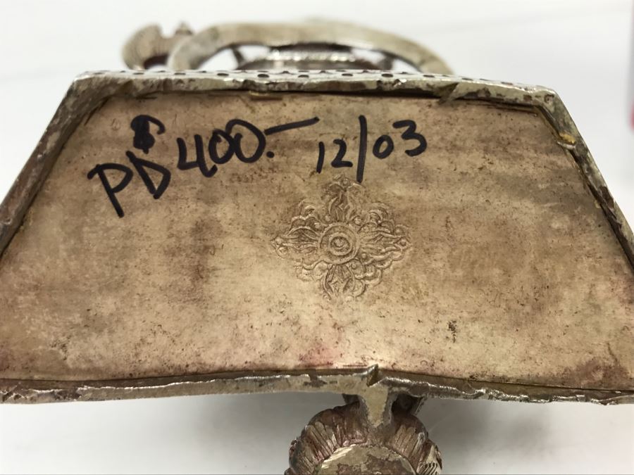 Vintage Silver Indian Deity Sculpture Ganesha Made In Nepal [Photo 3]